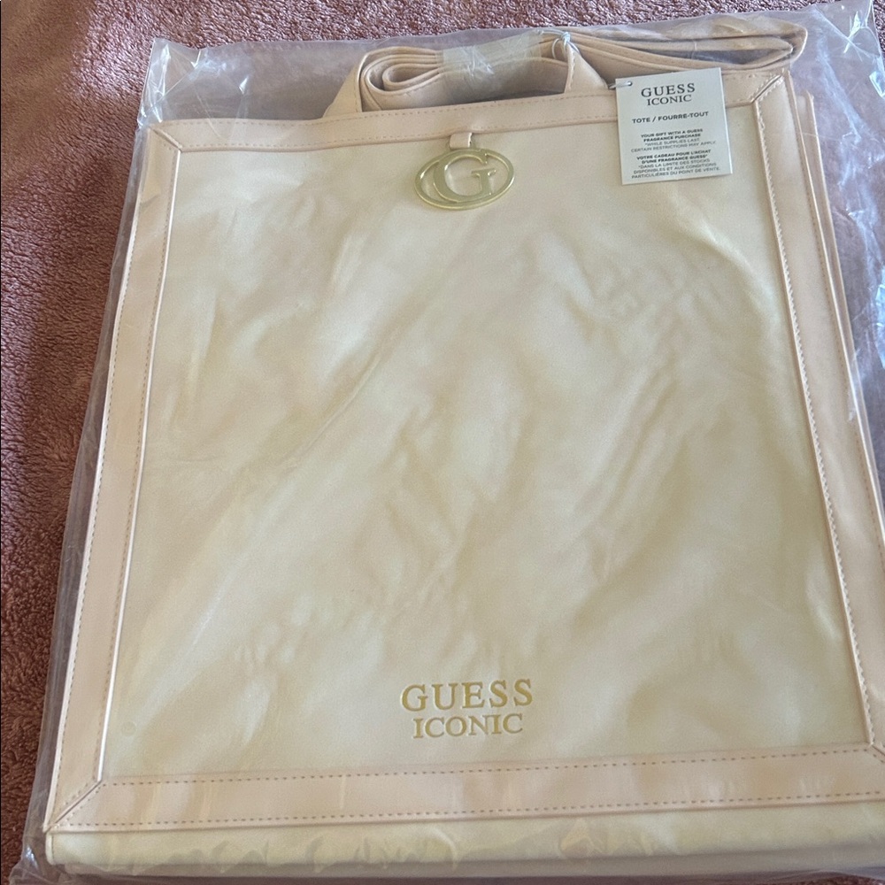 Guess Iconic Beige Tote Bag